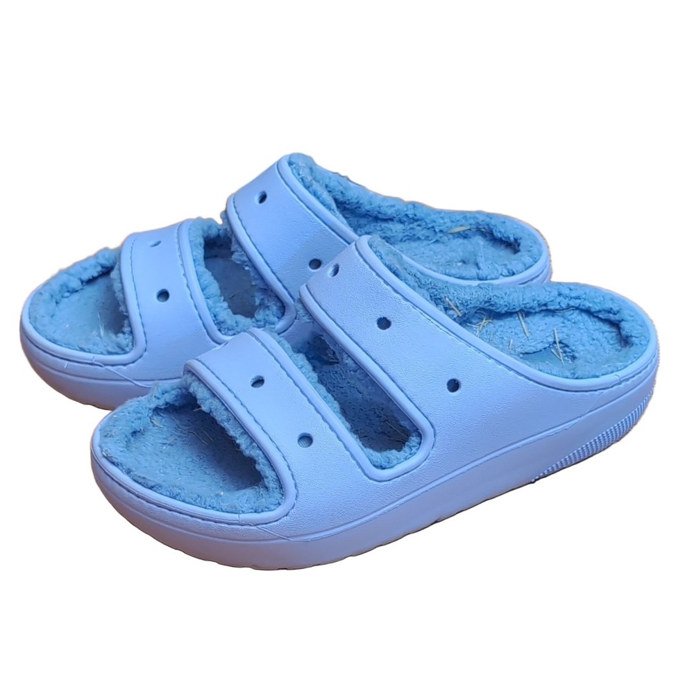 Crocs Classic Lined Slide Sandals Men's 7 Women's 9 Light Purple Fleece